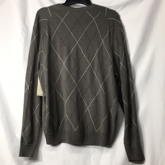 Dockers Mens Gray and White Argyle Sweater Size XL NEW with Tags - Picture 7 of 7